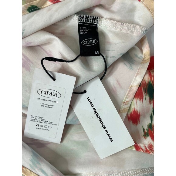 NWT Cider ILLUSION FLORAL RUCHED HALTER MIDI DRESS Size M #315 - Picture 9 of 12